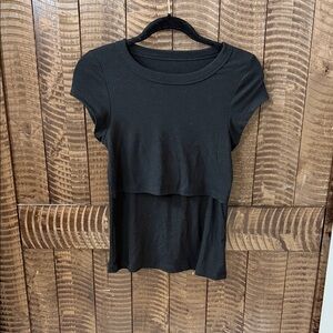 Latched Mama Black Short Sleeve Top